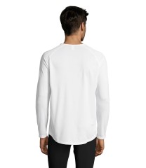 Camiseta blanca de deporte personalizable Hombre manga larga